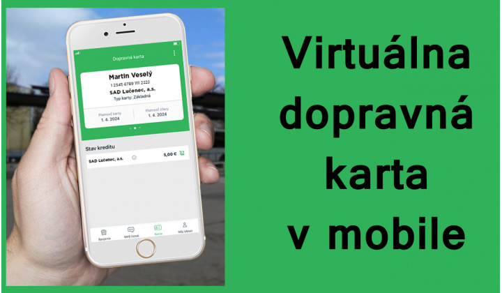 Oznam o možnosti platby virtuálnou dopravnou kartou